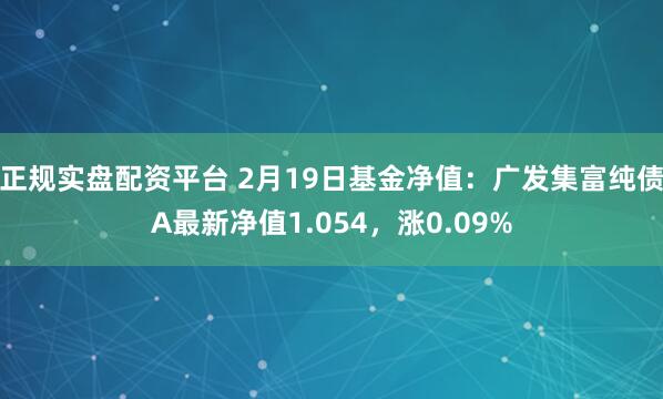 正规实盘配资平台 2月19日基金净值：广发集富纯债A最新净值1.054，涨0.09%