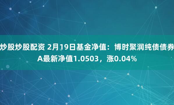 炒股炒股配资 2月19日基金净值：博时聚润纯债债券A最新净值1.0503，涨0.04%