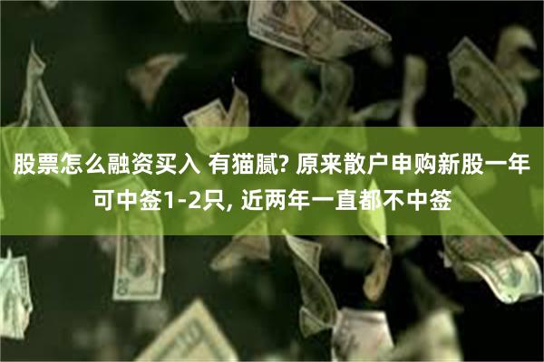 股票怎么融资买入 有猫腻? 原来散户申购新股一年可中签1-2只, 近两年一直都不中签